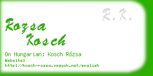 rozsa kosch business card